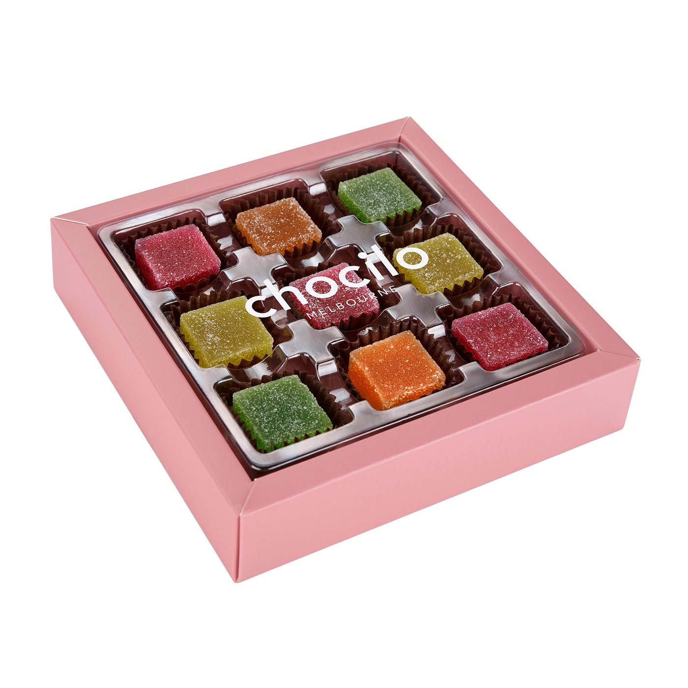 Chocilo Melbourne 90g 9 Pack Handmade Assorted Jellies in a pink Gift Box