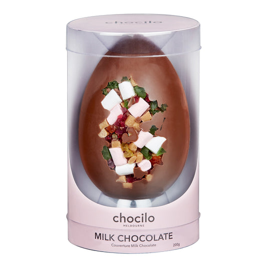 Rocky Road Milk Chocolate Egg in a gift cylinder.