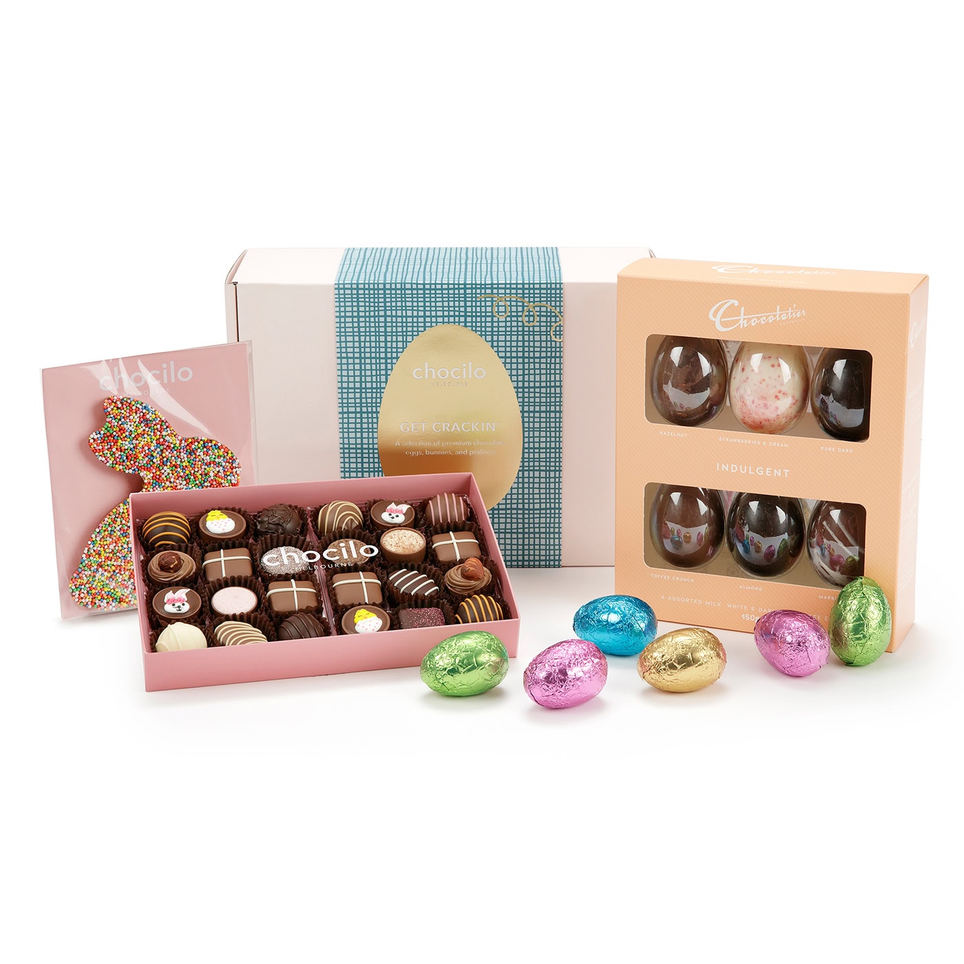Chocilo Melbourne Milk Chocolate Easter Egg and Bunny Hamper