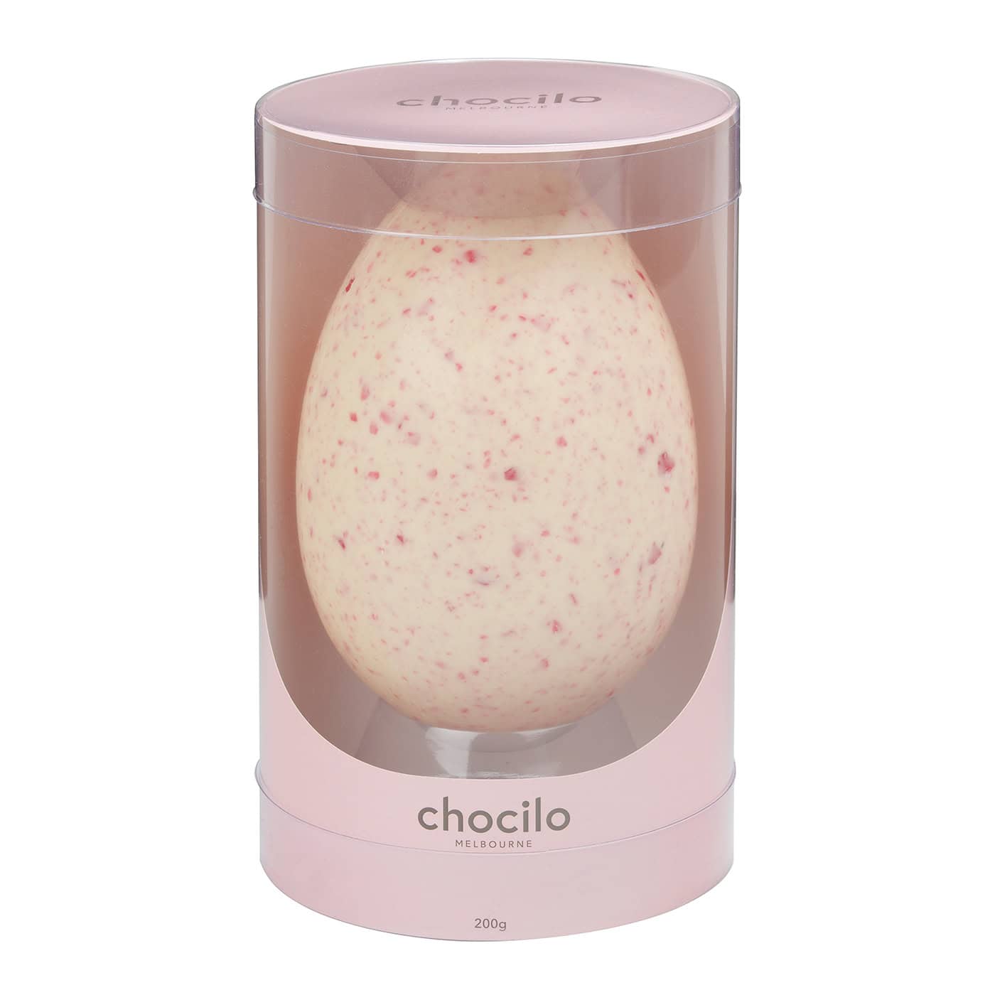 Strawberry & Cream White Chocolate Egg Gift Cylinder - 200g