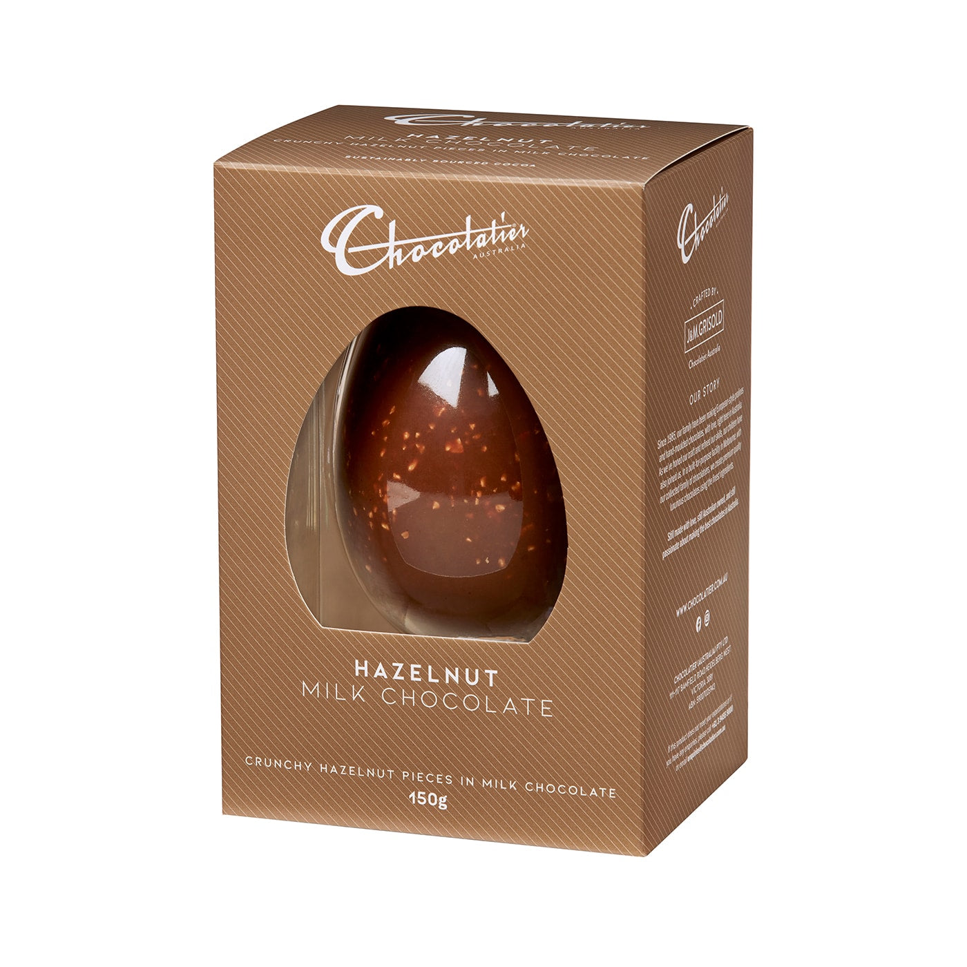 Chocolatier Australia Hazelnut Milk Chocolate Egg - 150g