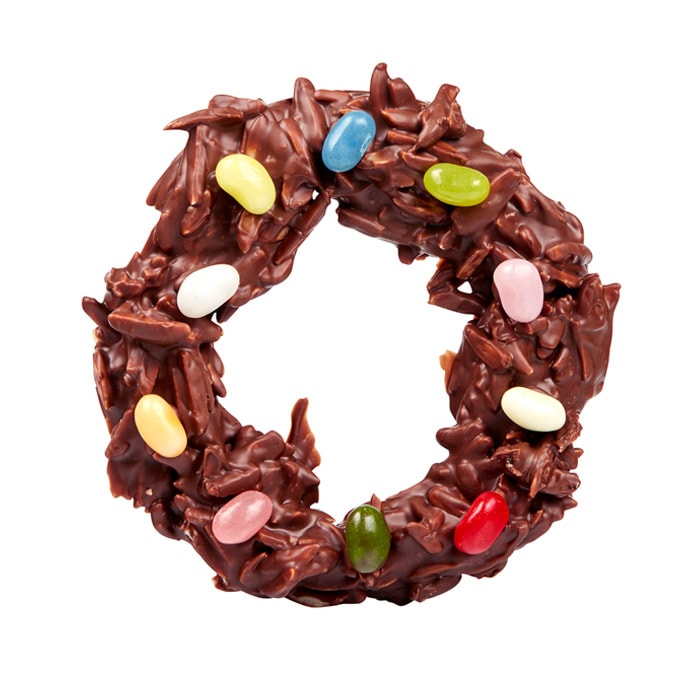Chocilo Melbourne 100g Christmas Almond Wreath in Milk Chocolate with Jelly Bellies