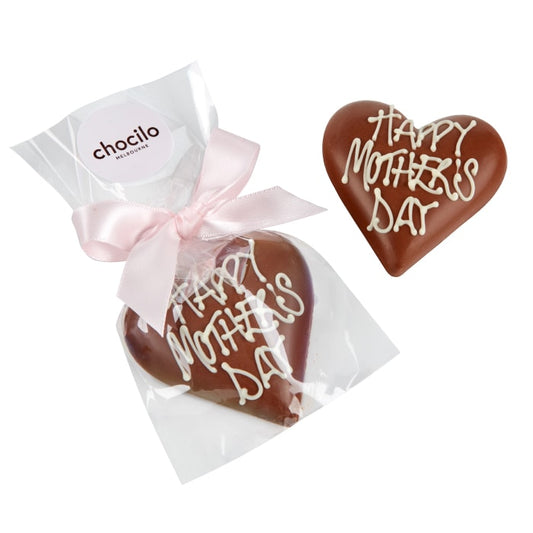 Chocilo Melbourne Happy Mother's Day praline filled milk chocolate heart gift.