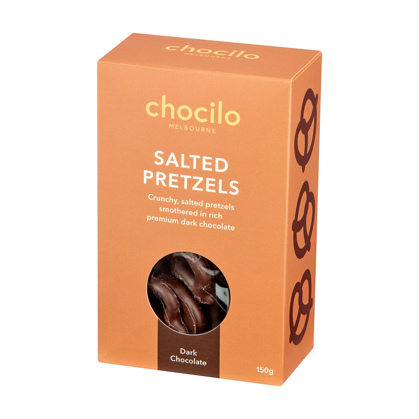 Dark Chocolate Coated Pretzels Gift Box 150g