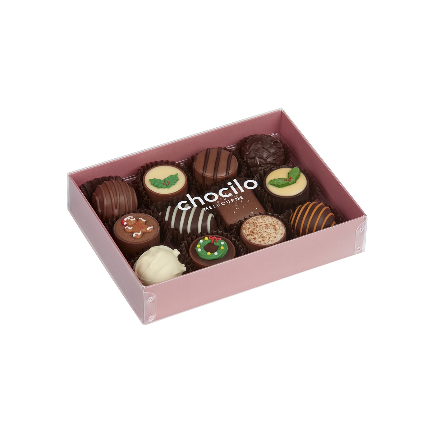 Chocilo Melbourne 140g 12 Pack Christmas Chocolate Assortment Gift Box