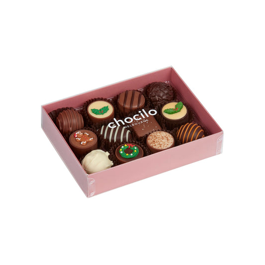 Chocilo Melbourne 140g 12 Pack Christmas Chocolate Assortment Gift Box