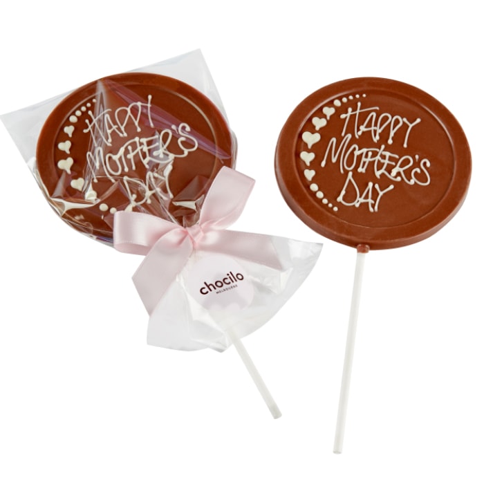 Mother's Day Sweet Gift Milk Chocolate Lollipop. Handmade in Melbourne.