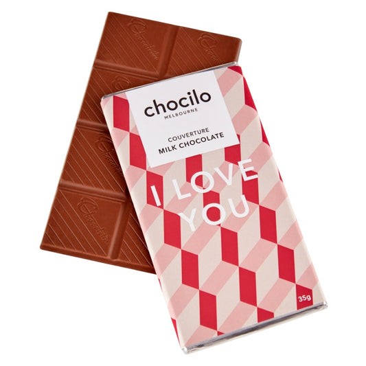 Chocilo Melbourne I LOVE YOU Milk Chocolate Block 35g