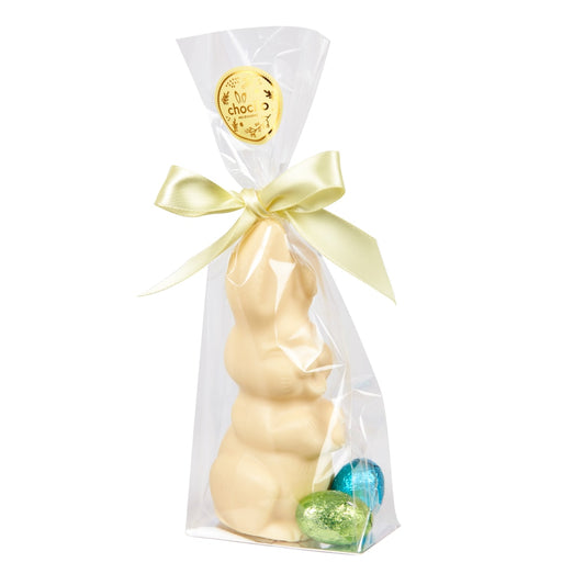 Chocilo Melbourne Smiling Bunny & Easter Eggs in White Chocolate 75g