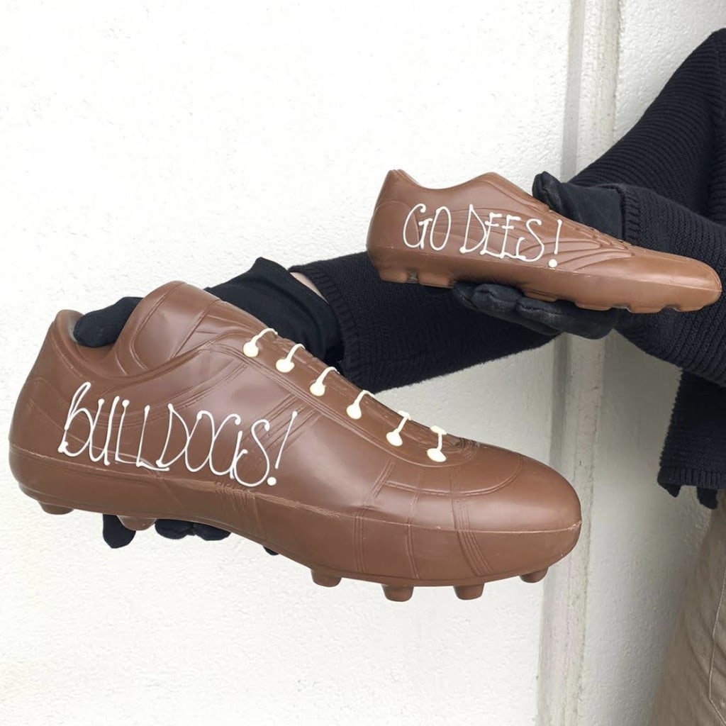 Personalised Chocolate Large Football Boot in Milk Chocolate - 300g