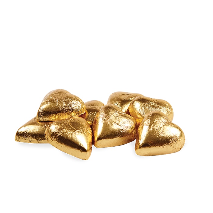 Chocilo Melbourne Milk Chocolate Solid Hearts Gold Foil