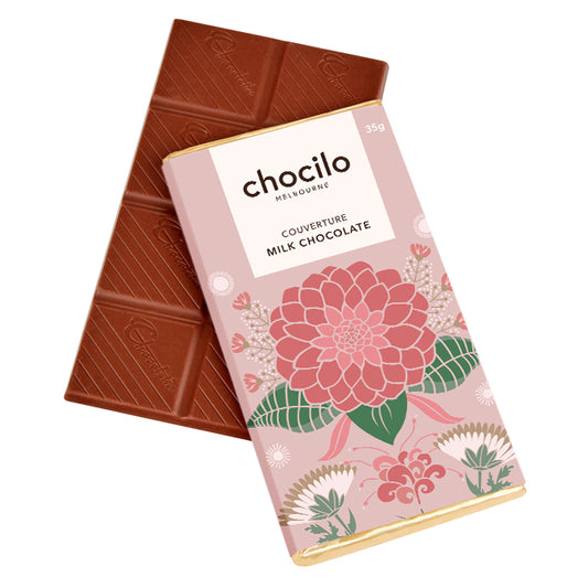 "Floral Pattern" Milk Chocolate Block - 35g