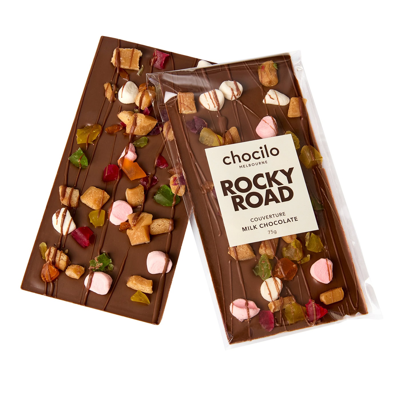 Chocilo Melbourne Milk Chocolate Rocky Road Block 75g