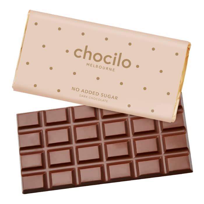 Chocilo Melbourne No Added Sugar Dark Chocolate Block 60g