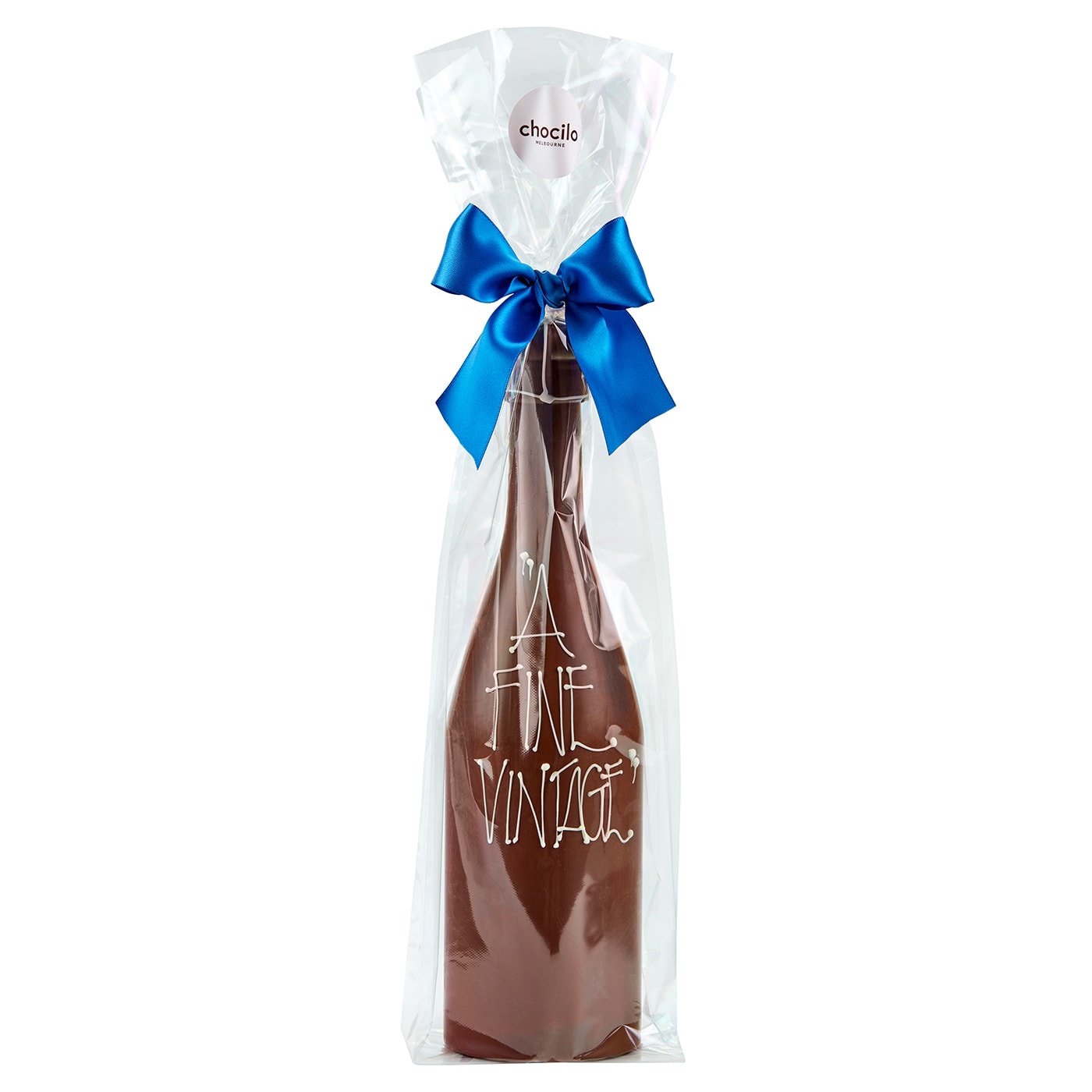 Chocilo Melbourne Father's Day 'A Fine Vintage' Champagne Bottle in Milk Chocolate GIft