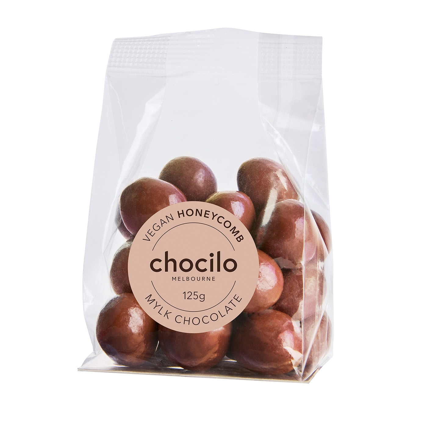 Chocilo Melbourne bag of Vegan Honeycomb in Mylk Chocolate.