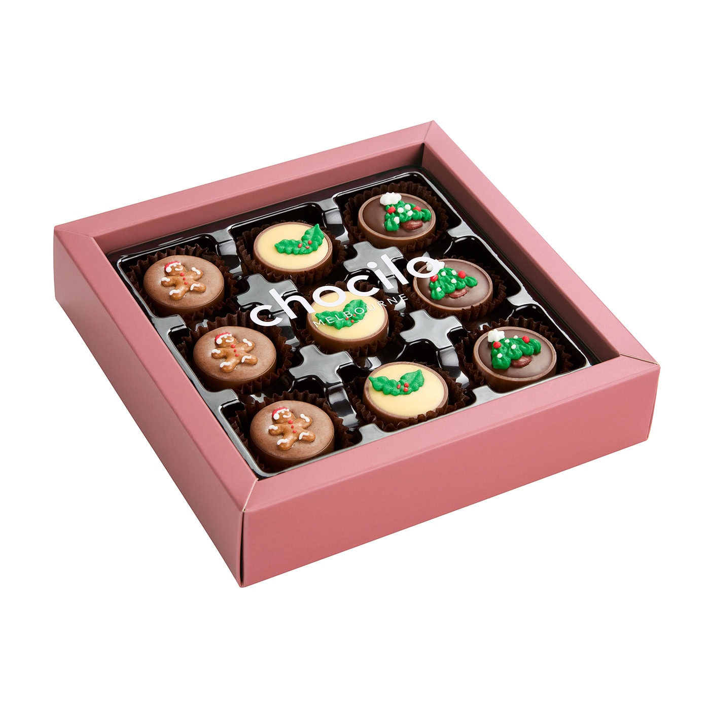 Chocilo Melbourne 9 Pack Christmas Only Chocolate Selection Gift Box.