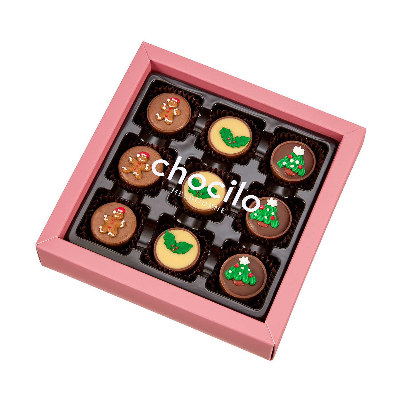 Chocilo Melbourne 9 Pack Christmas Only Chocolate Selection Gift Box.