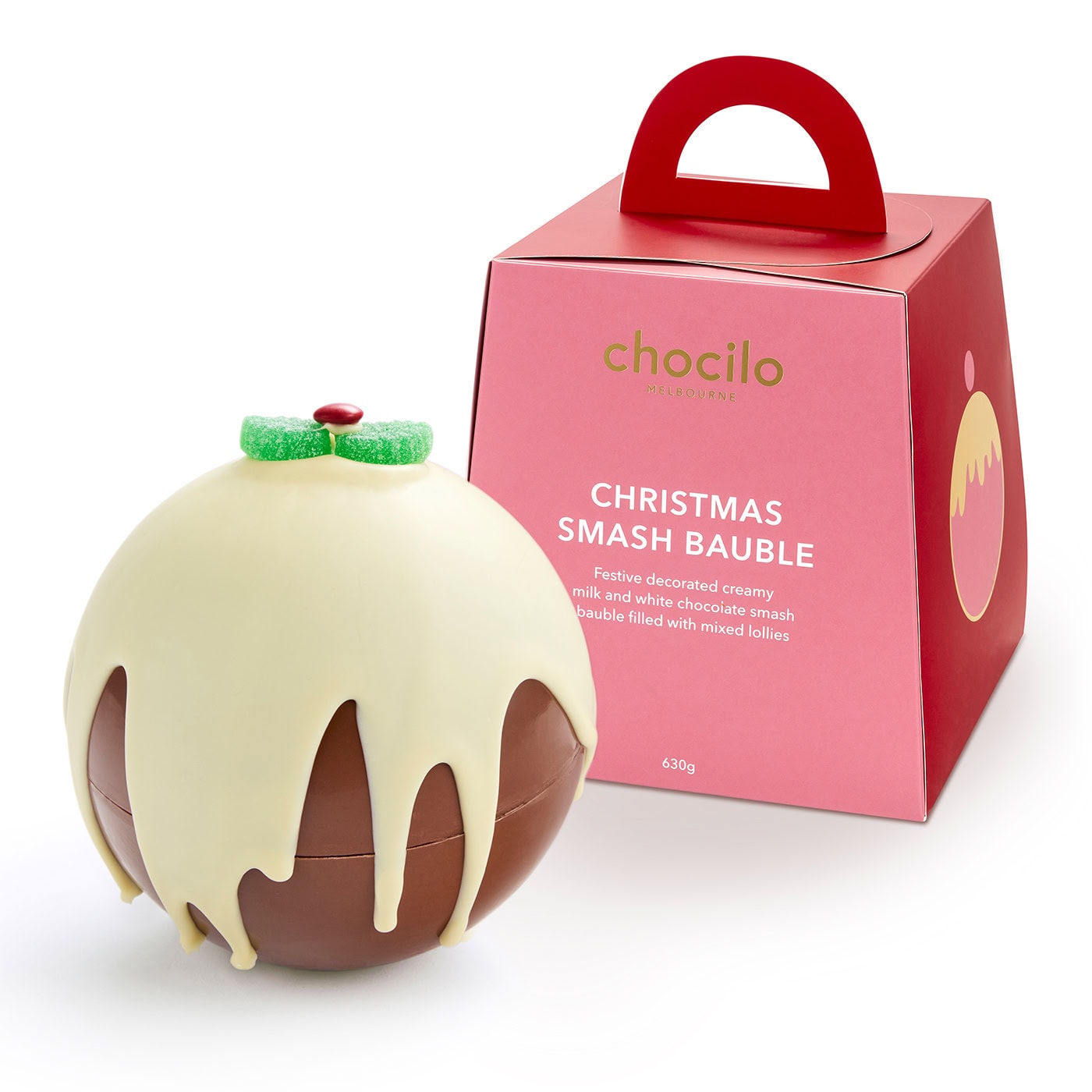 Chocilo Melbourne Christmas Chocolate Plum Pudding Smash Pinata Cake. Pickup or Melbourne Metro delivery.