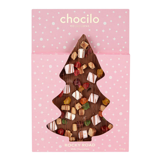 Chocilo Melbourne Rocky Road Christmas Tree Shaped Milk Chocolate.