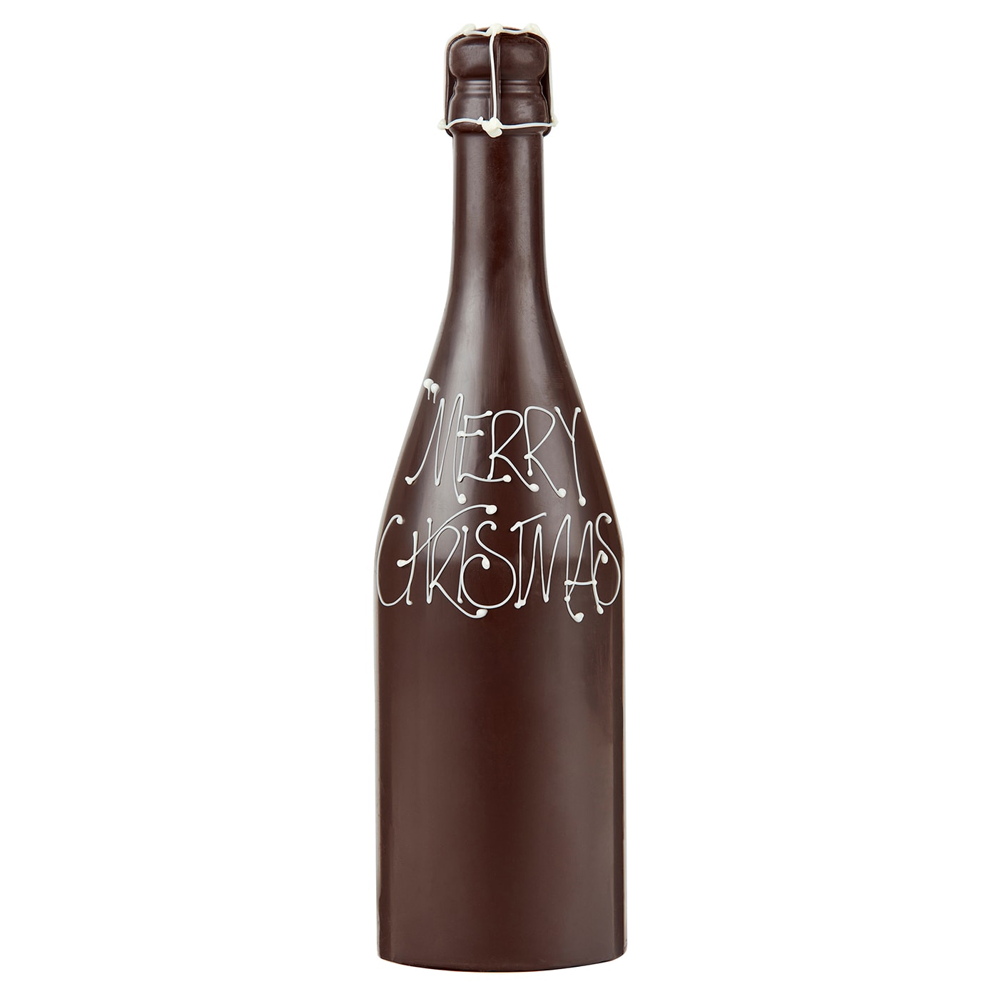 Chocilo Melbourne Large Christmas Dark Chocolate Champagne Bottle Gift. Hand made in Melbourne.