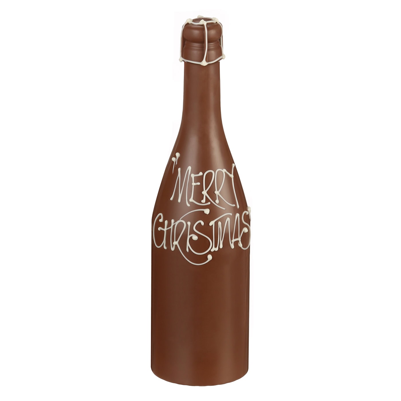 Chocilo Melbourne Large Christmas Milk Chocolate Champagne Bottle Gift. Hand made in Melbourne.