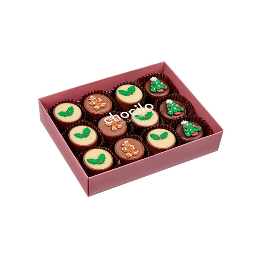 Chocilo Melbourne 12 Pack Christmas Only Chocolate Selection Gift Box.