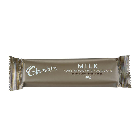 Chocolatier Australia Milk Chocolate Bar 40g. Made in Melbourne.