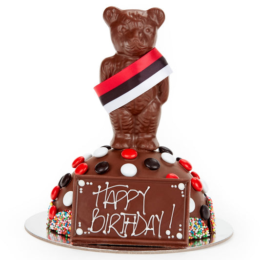 Chocilo Melbourne AFL Footy Small Chocolate Smash Pinata Cake with Lollies. Hand made in our Melbourne shop.