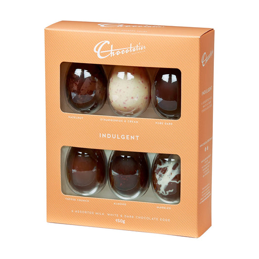 150g Chocolatier Australia 6 Pack Indulgent Easter Egg Selection. Made in Melbourne.