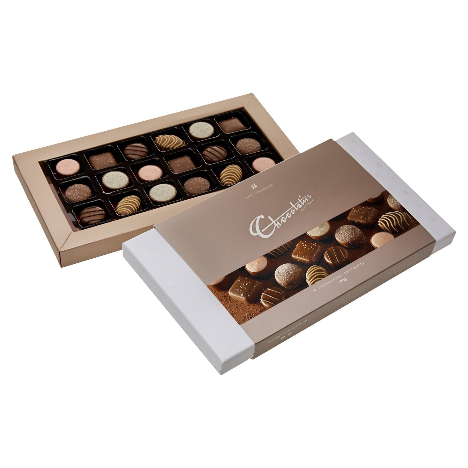 Chocolatier Australia Luxurious Assorted Milk Chocolate Gift Box - 190g