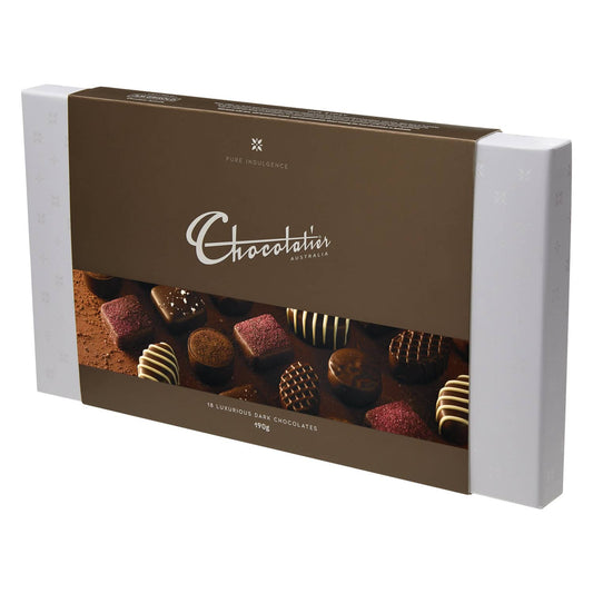 Chocolatier Australia Luxurious Assorted Dark Chocolate Gift Box - 190g