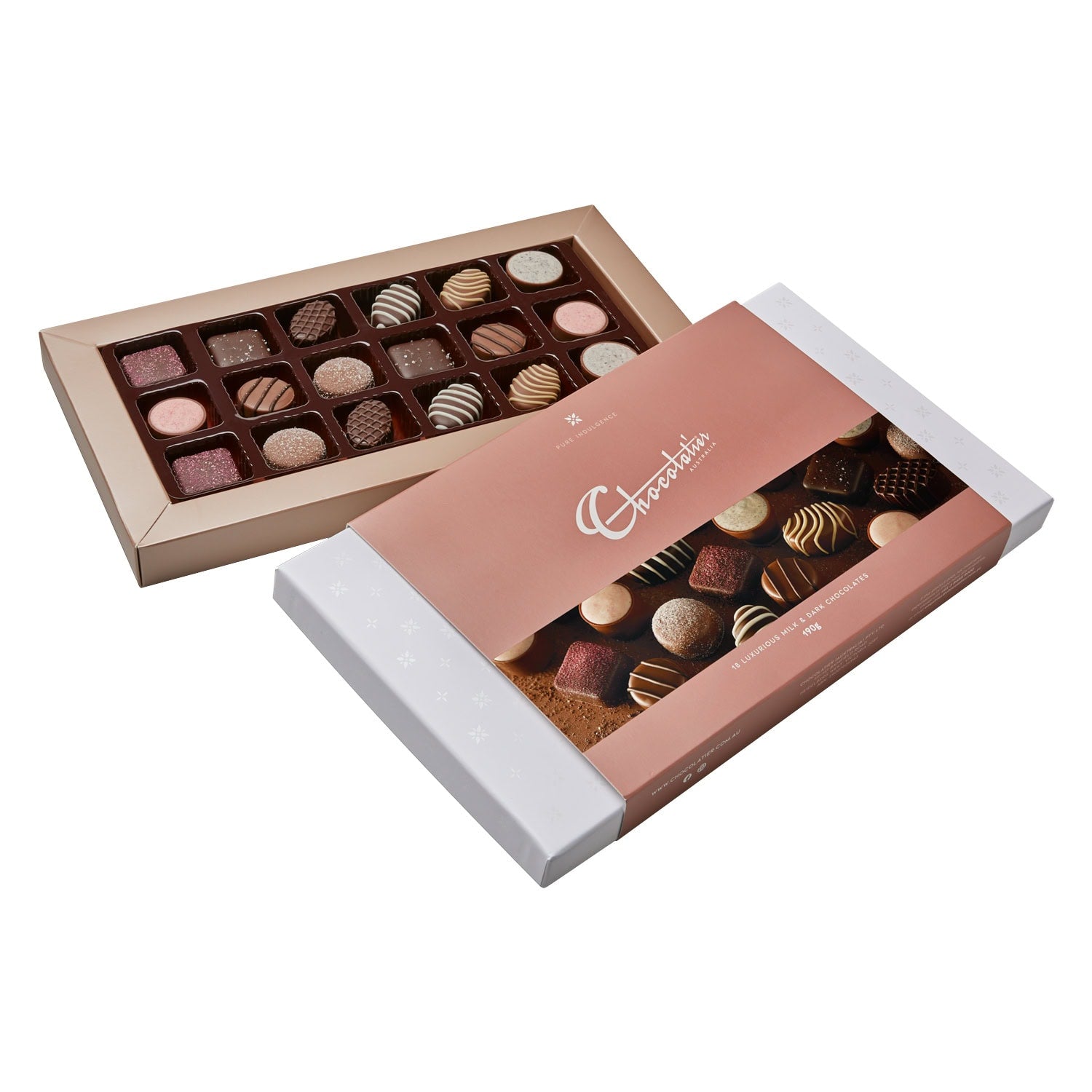 Chocolatier Australia Luxurious Milk & Dark Mixed Chocolate Gift Box - 190g