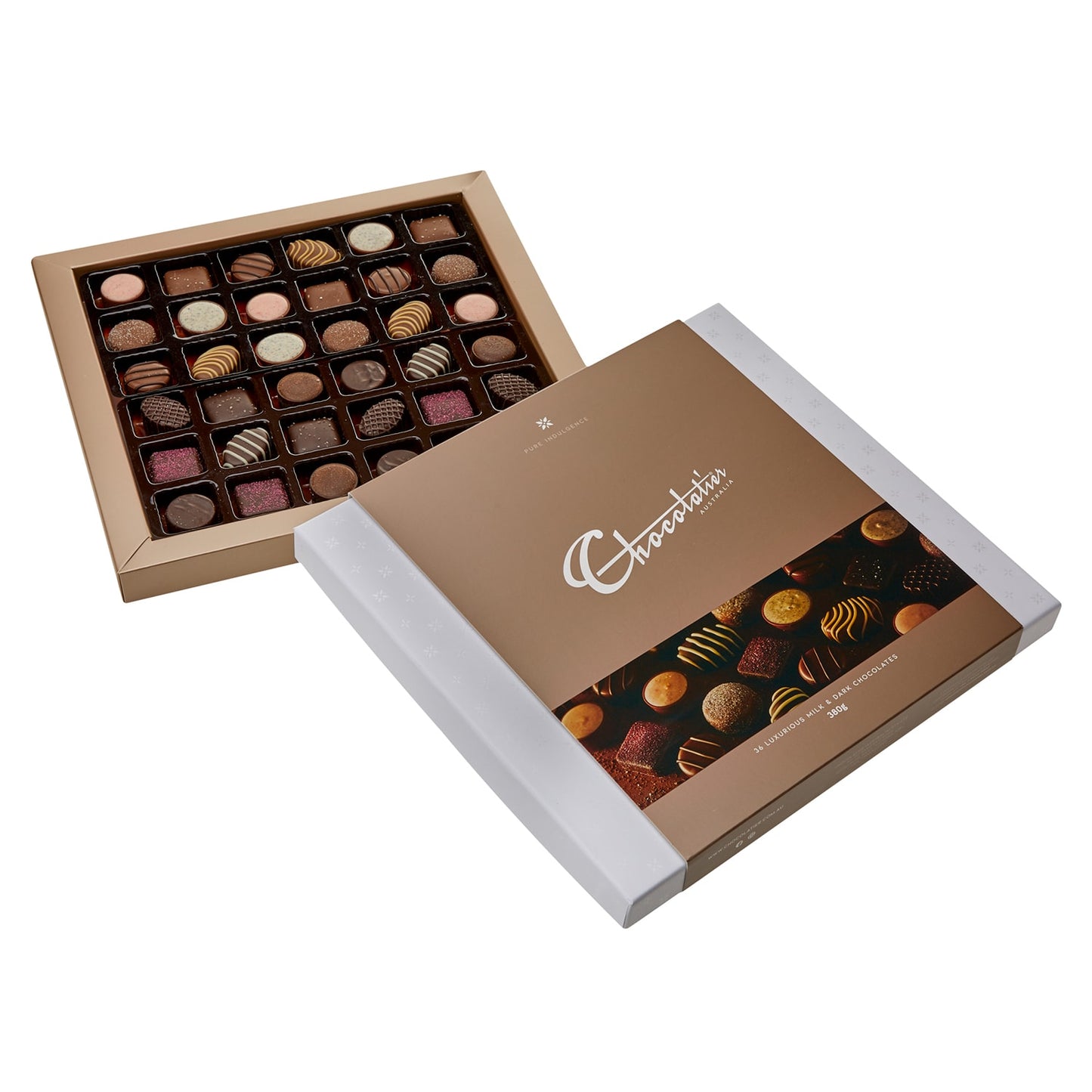 Chocolatier Australia Assorted Milk & Dark Chocolate Gift Box - 380g