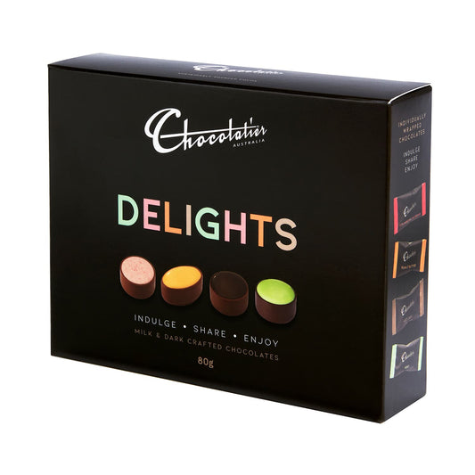 Chocolatier Australia Delights Assorted Milk and Dark Chocolate Gift Box - 80g