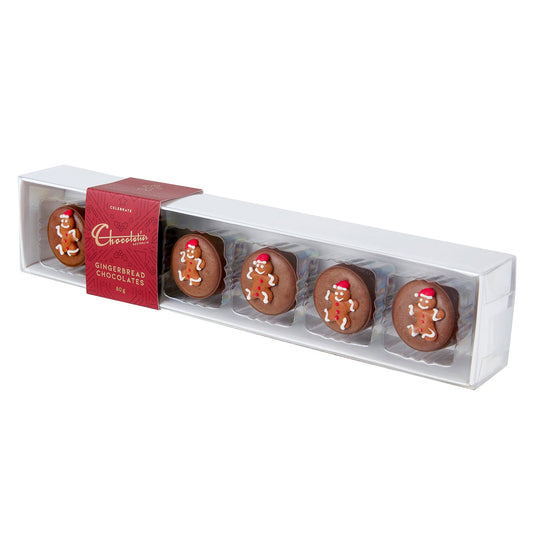 Chocolatier Australia Christmas Gingerbread Milk Chocolates 6 Pack Gift Box