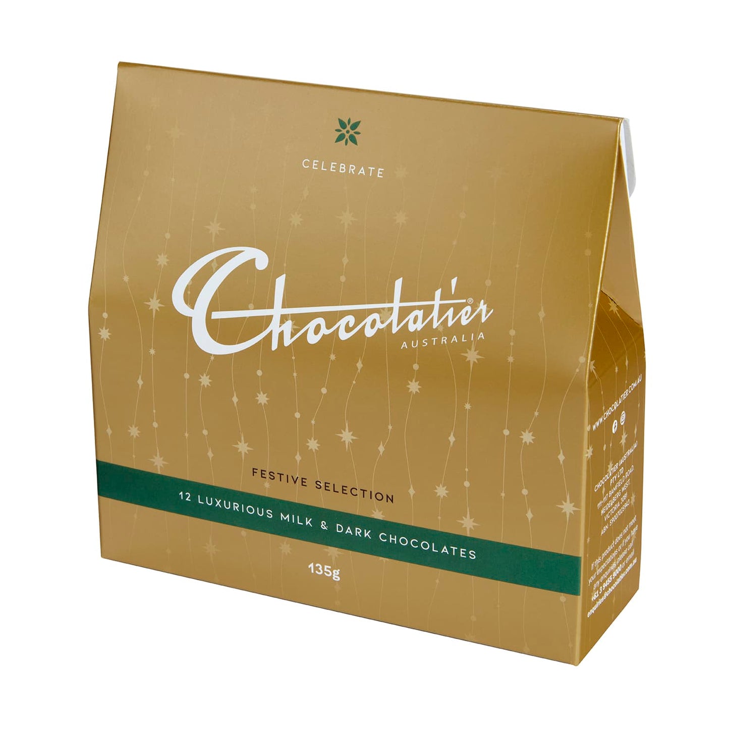 Chocolatier Australia Christmas Couverture Milk and Dark Chocolate Festive Assortment 135g. Made in Melbourne.