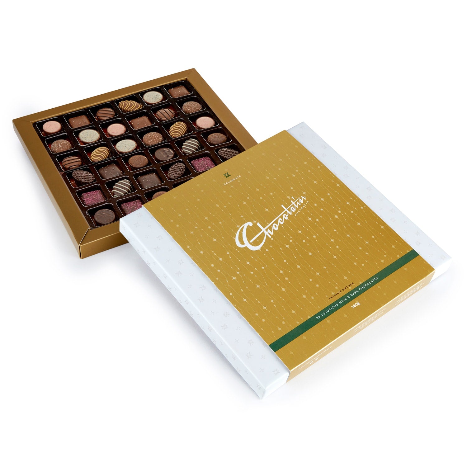 Chocolatier Australia large luxurious milk and dark chocolate selection 380g. Ultimate gift box.