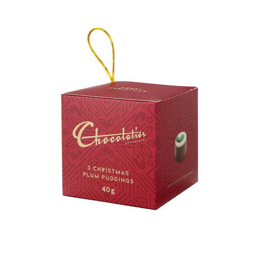 Chocolatier Australia Plum Pudding Milk Chocolate Gift Cube - 40g