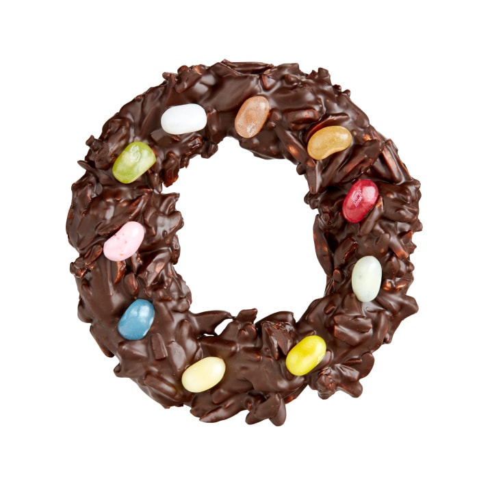 Chocilo Melbourne 100g Christmas Almond Wreath in Dark Chocolate with Jelly Bellies