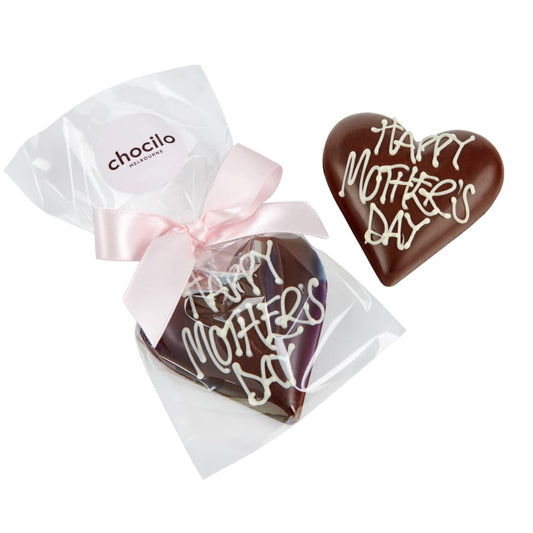 Chocilo Melbourne Happy Mother's Day praline heart in milk chocolate gift.