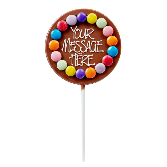 Chocilo Melbourne Personalised Chocolate Lollipop with Smarties