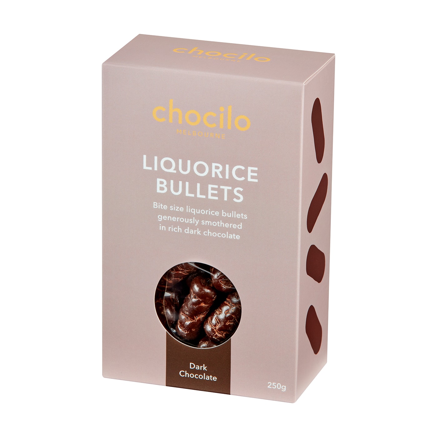 Dark Chocolate Coated Liquorice Bullets Gift Box 250g