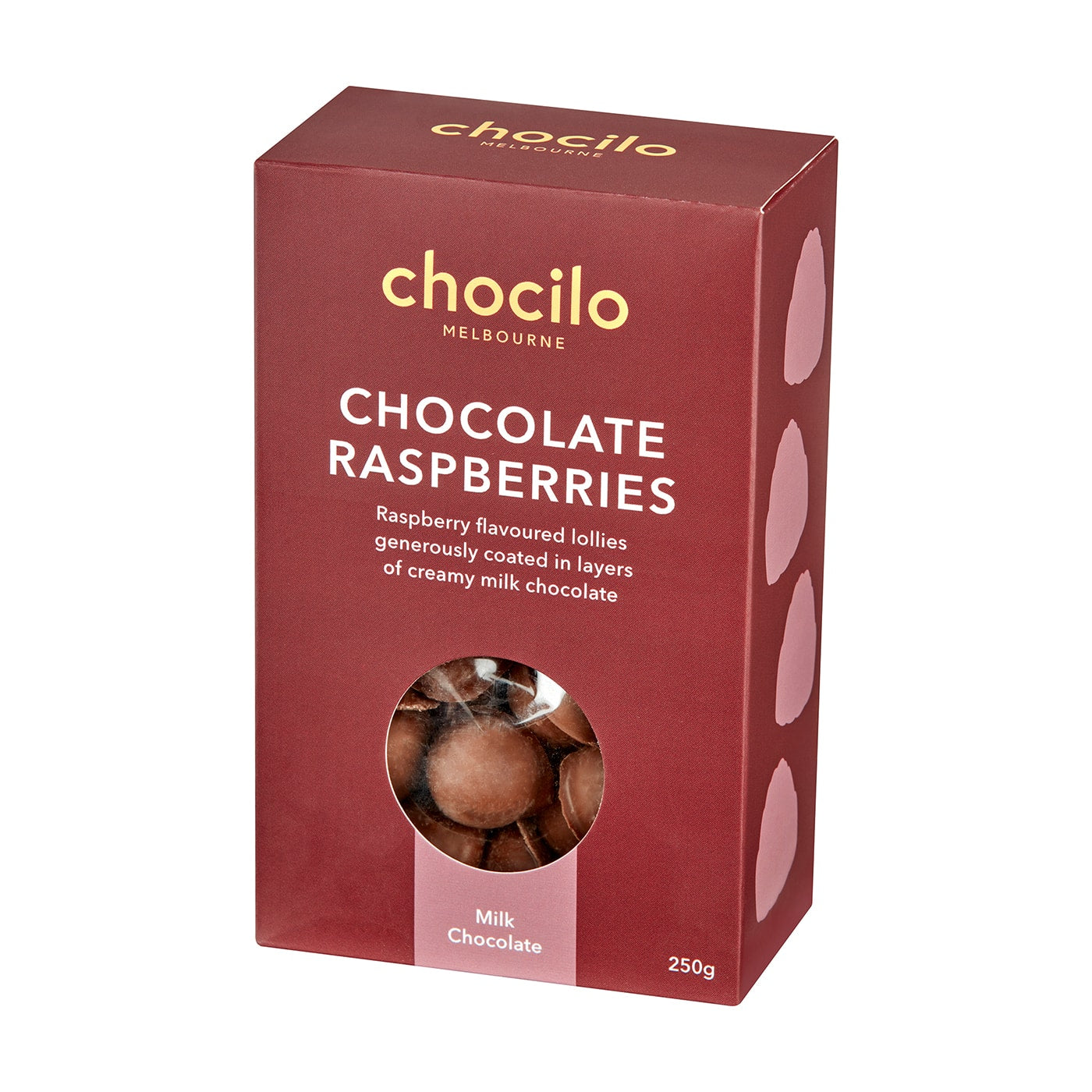Milk Chocolate Covered Raspberries Box | Chocilo Melbourne