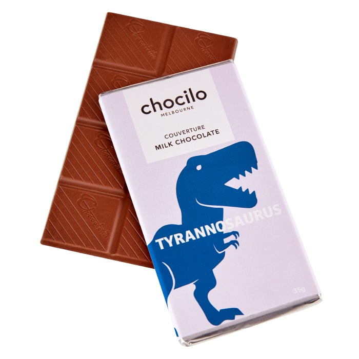 Chocilo Melbourne Tyrannosaurus Dinosaur Milk Chocolate Block 35g