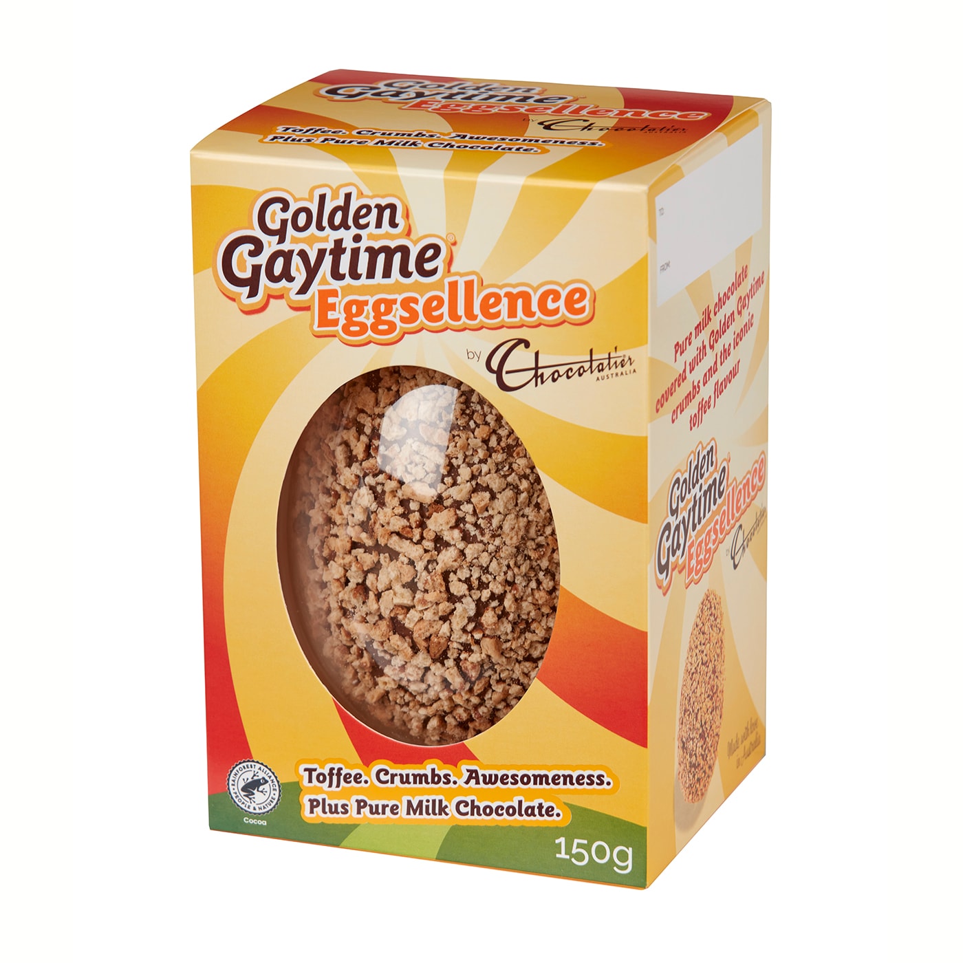 Chocolatier Australia Golden Gaytime Milk Chocolate Egg 150g