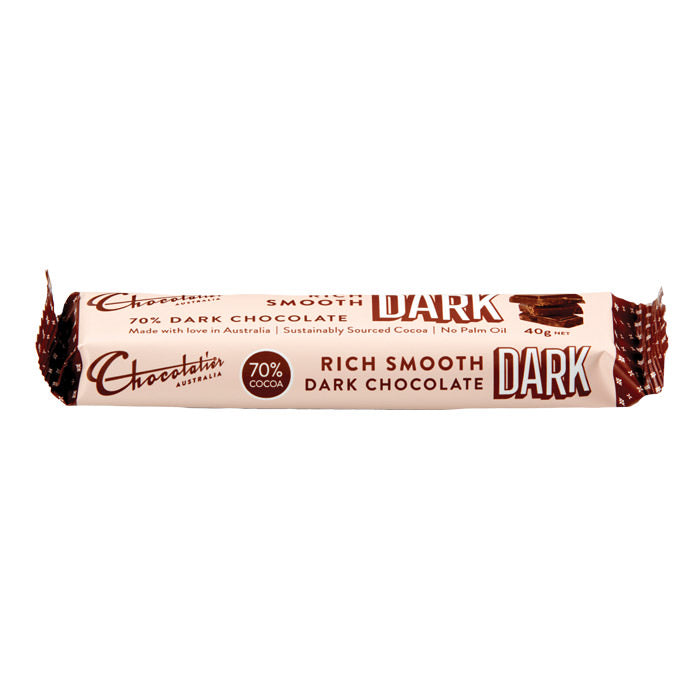 Chocolatier Australia 70% Cocoa Dark Chocolate Bar 40g Made in Melbourne