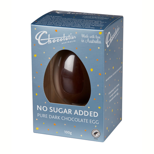 100g Chocolatier Australia No Added Sugar Dark Chocolate Egg