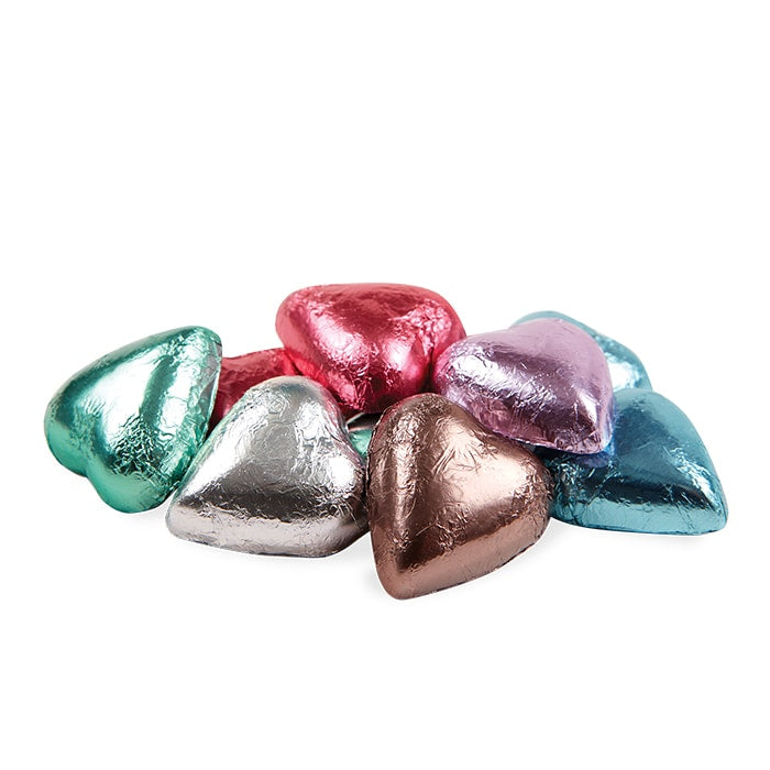 Chocilo Melbourne Milk Chocolate Solid Hearts Assorted Foil Colours
