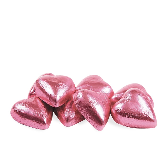 Chocilo Melbourne Milk Chocolate Solid Hearts Pink Foil